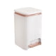 thumbnail image 1 of Papelera de baño, papelera de cocina con pedal y tapa tipo prensa, sencilla Blanco 12l, 1 of 9