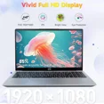 thumbnail image 2 of 15.6'' FHD IPS Business Laptop, 32GB RAM 1TB SSD, 12th Gen Intel Core i3-1215U (6-Cores Up to 4.4GHz Beat i5-1135G7), Win 11, Type-C 65W PD Fast Charger, Fingerprint Backlit Keyboard Wi-Fi 6 Silver, 2 of 7