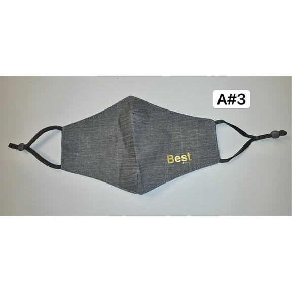 2 PCS New Handmade Face Mask Reusable Washable 100% Cotton Fabric, A#3 Gray/Best