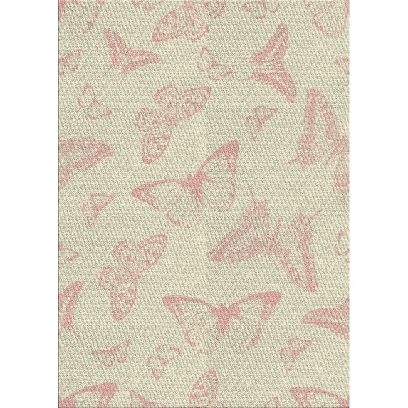 Ahgly Company Indoor Rectangle Patterned Blanched Almond Beige Novelty Area Rugs, 7' x 9'