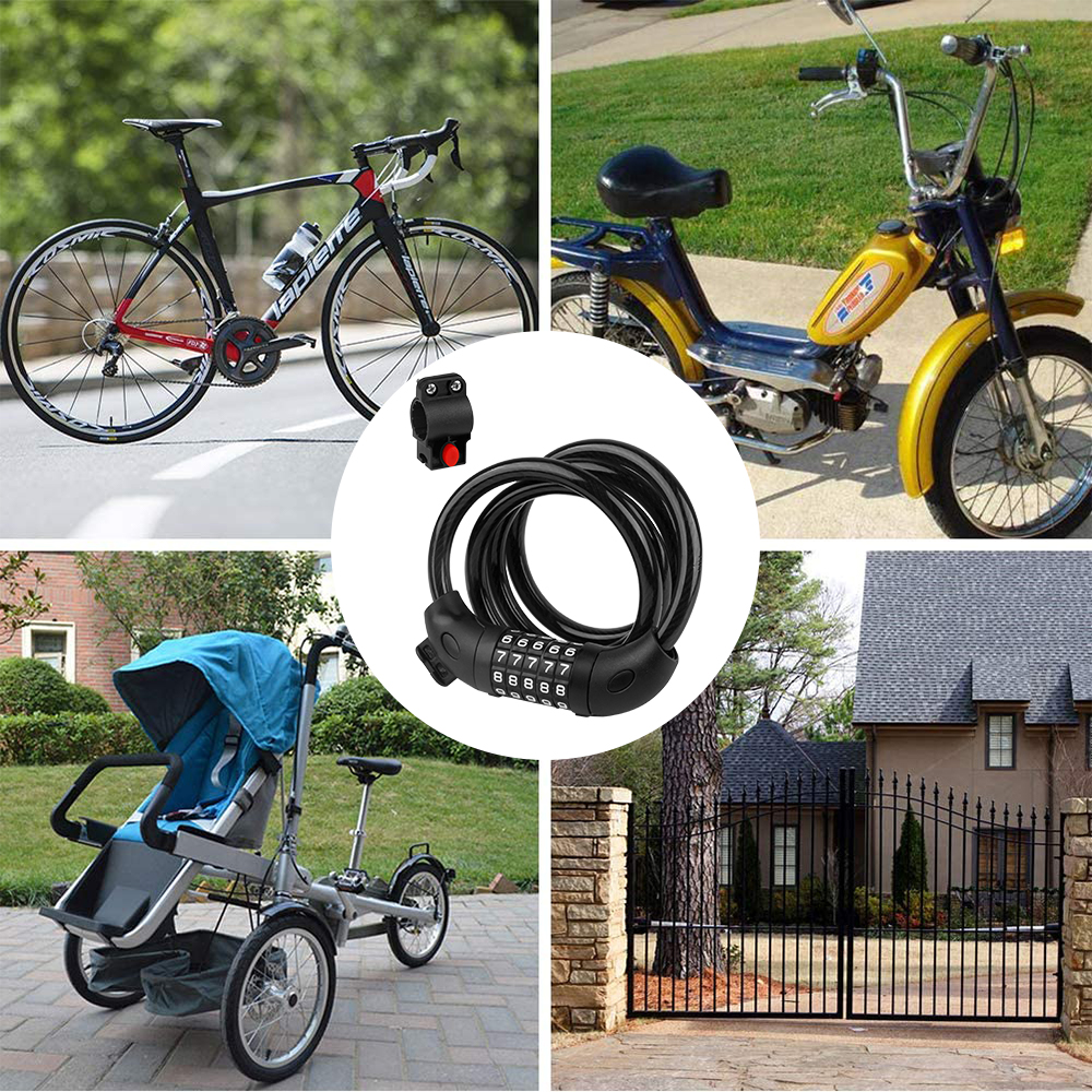 SUGARDAY Bike Lock Cable with 5-Digit Combination photo 3