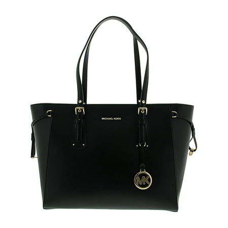 UPC 191935076977 product image for Michael Kors Women's Medium Voyager Leather Top-Handle Bag Tote - Black | upcitemdb.com
