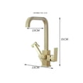 thumbnail image 3 of Kitchen Faucet With Hand Shower Head Brushed Gold Kitchen Mixer Hot & Cold Kitchen Tap With Spray Gun Rotating Sink Mixer ,Easy to Install, 3 of 7