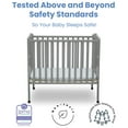 thumbnail image 4 of Delta Children Folding Portable Mini Baby Crib with 1.5-inch Mattress, Grey, 4 of 4
