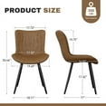 thumbnail image 3 of Fijinhom Dining Chairs Set of 6,Modern Armless PU Leather Accent Lounge Chairs,High Back Rest Upholstered Seat and Sturdy Metal Legs for Dining Room,Living Room,Kitchen,Brown, 3 of 6