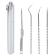 thumbnail image 1 of Juego de 4 palillos de dientes de metal para exteriores, caja de almacenamiento portátil para el cuidado bucal, 1 of 14