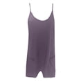 thumbnail image 4 of GILIGEGE Womens Summer Sleeveless Mini Dress V Neck Spaghetti Strap Sundress Athletic Short Dress with Pockets 2025 Spring/Summer New Loose and Slimming Pure Ribbon Pocket Strap Jumpsuit for Women, 4 of 5