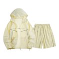 thumbnail image 4 of JFOPQVSM Men’s Tracksuit Sweatsuits Full Zip Long Sleeve Hooded Jacket and Shorts Athletic Casual Workout 2 Piece Set Two Piece Vacation Outfits for Men, 4 of 4