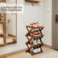 thumbnail image 5 of HDUTNGISN 4 Tier Vertical Narrow Shoe Rack,Sturdy Space-Saving Organizer for Entryway/Closet/Hallway,Tawny, 5 of 10