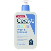 (2 pack) CeraVe Gentle Baby Wash & Shampoo, Tear-Free Cleanser for Infants and Toddlers, 16 fl oz