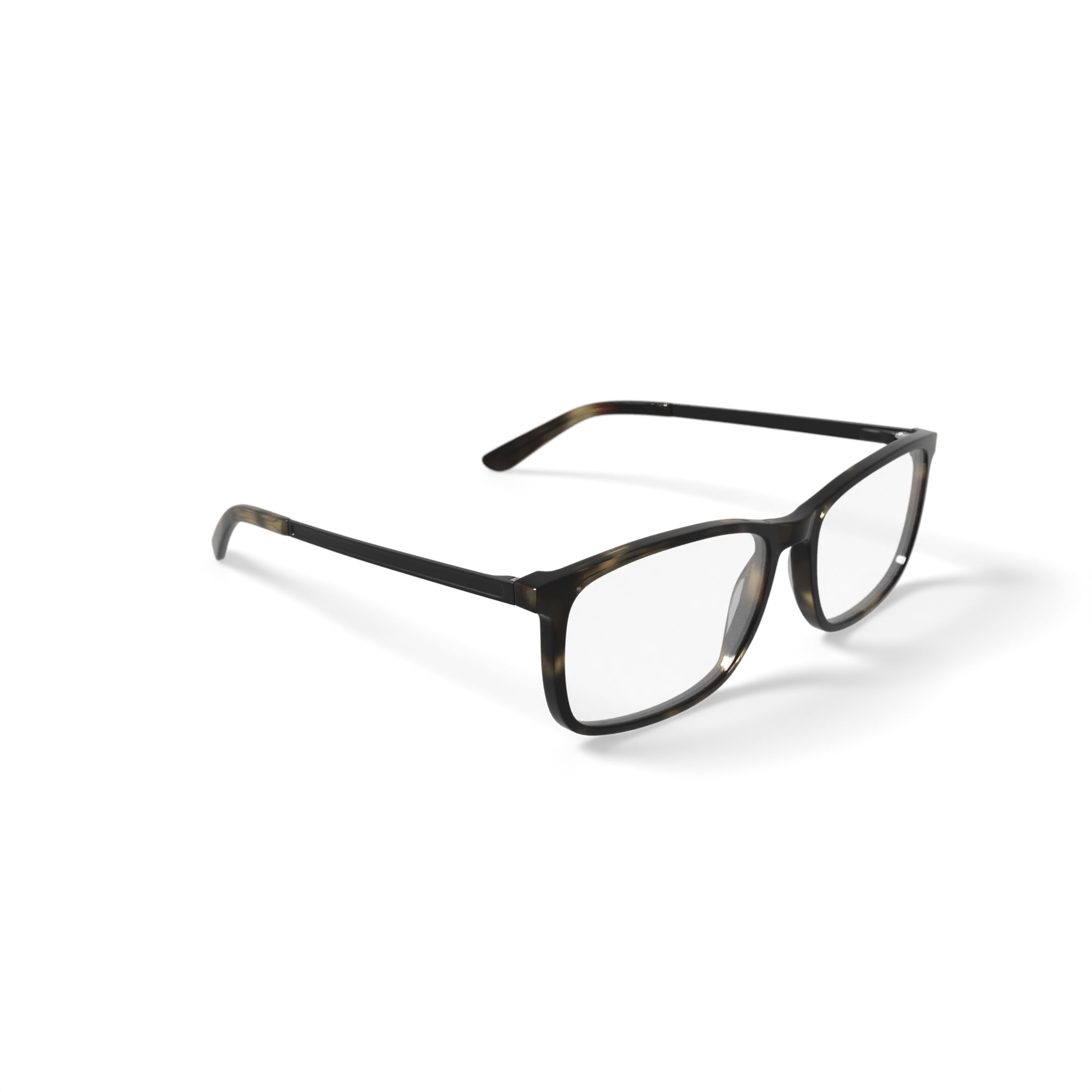 M America Men's Brighton Square Prescription Eyeglasses with Case, Brown Tortoise