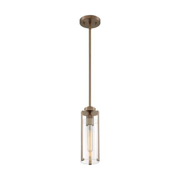 60/7150-Nuvo Lighting-Marina-1 Light Mini Pendant in Modern/Contemporary Style-4.75 Inches Wide by 13.25 Inches High-Burnished Brass Finish