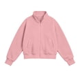 thumbnail image 6 of Zip up Sweatshirt Jackets for Girl - Fall Fleece Stand Neck Jacket with Pockets - Long Sleeve No Hood Outerwear, 6 of 7