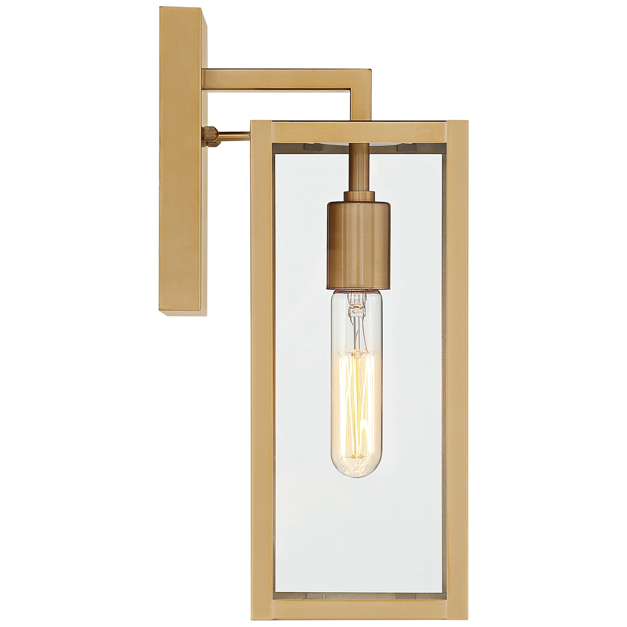 John Timberland Modern Outdoor Wall Light Fixture Soft Gold 14 1/4" Clear Glass for Exterior Barn Deck House Home Porch Yard Patio