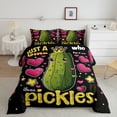 thumbnail image 2 of Pickle Comforter Set Queen Size,Cartoon Vegetable Printed Bedding Sets Cute Cucumber Pattern Bedding Comforter Sets for Pickle Lovers Down Comforter Cute Pickle Print Duvet Set, 2 of 7