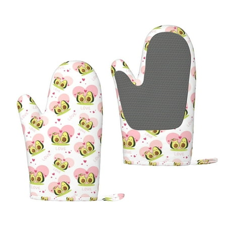 

Zeuib Avocado Lovers Print Oven Mitts Oven Gloves with Non-Slip Silicone Heat and Slip Resistant Cooking Mitt Set for Cooking and Baking (2 Count)