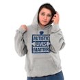 thumbnail image 3 of Autistic Lives Matter Autism Aware Unisex Plus Fleece Graphic Hoodie Brisco Brands 2X, 3 of 5