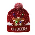 thumbnail image 3 of LED Christmas Knitted Hat Light Up Xmas Beanie Cap Unisex Winter Beanie Sweater Hat with Colorful LEDs for Christmas New Year, 3 of 5