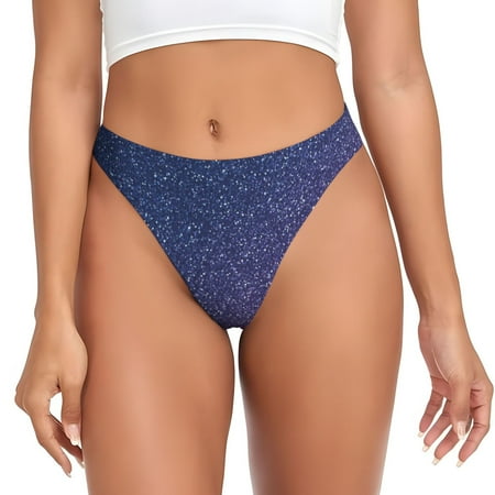 Qokaie Violet Glitter Printed Women s Cotton Thong Underwear  Sexy Breathable Panties G-string-XX-Large