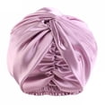 thumbnail image 3 of Women's Double Layer Satin-Like Sleep Cap, Twisted Design Headband for Beauty Sleep, Skincare Routine, Home Relaxation and Chemotherapy Comfort, Machine Washable Headwear, 3 of 4