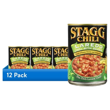 (12 pack) STAGG LARADO Chili with Beans, Shelf-Stable, 15 oz Steel Can