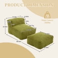 thumbnail image 6 of Big Bean Bag Chair for Adults, Memory Foam Lounger Sofa with Ottoman, Comfy Corduroy Beanbag for Living Room, Bedroom, Olive, 6 of 12
