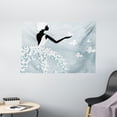 thumbnail image 1 of Bridal Shower Decorations Tapestry, Bride in Butterfly Dress on Abstract Floral Backdrop, Wall Hanging for Bedroom Living Room Dorm Decor, 60W X 40L Inches, Light Blue and White, by Ambesonne, 1 of 2