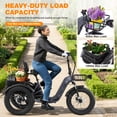 thumbnail image 5 of Meghna 20 inch Electric Tricycle 48V Max Speed 15 MPH Foldable 7 Speed Large Capacity Max Load 275 lbs Black, 5 of 10