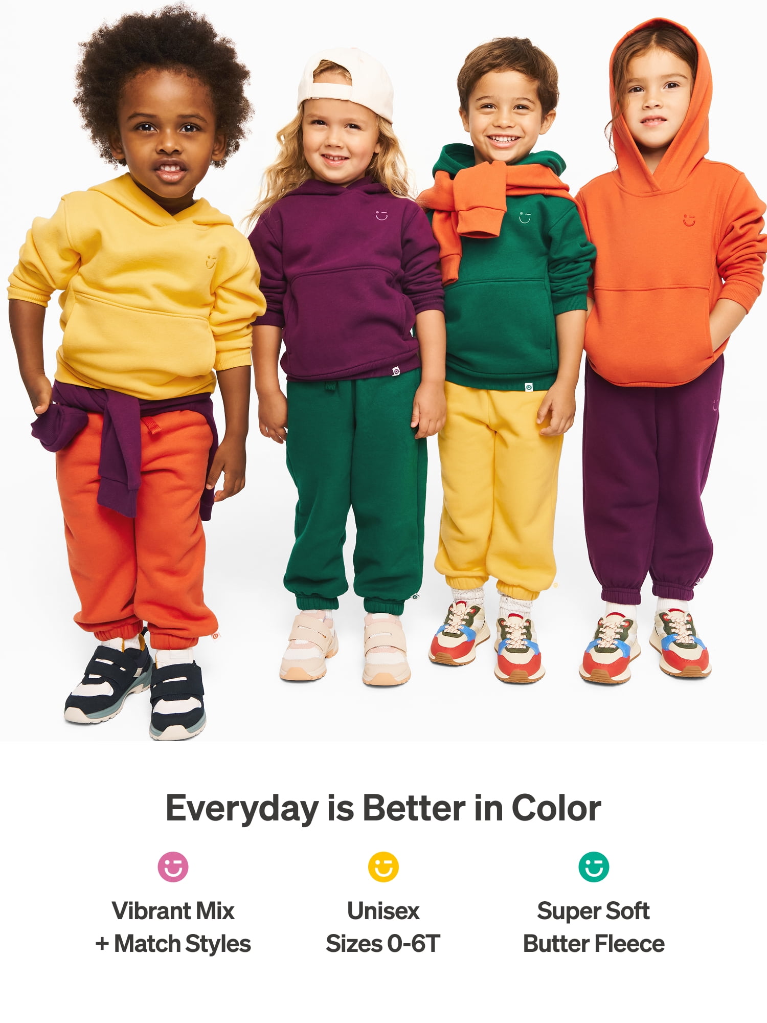 Color Mix by Garanimals Baby & Toddler Fleece Sweatpants, Sizes 0–6T