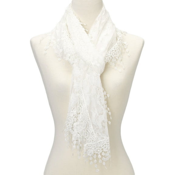 Women's lightweight Leaf Lace Trim Shawl Vintage Fashion Scarf