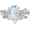 Emerald Cut Opal, variant on Blue Sandstone Rings for Women 925 Sterling Silver Leaf Kite Cut Sandstone Engagement Ring Set Promise Bridal Anniversary Birthday Jewelry Gift Size 9
