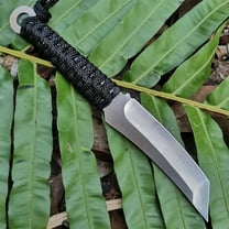 Utility Knife With Nylon Sheath - Small Fixed Blade Tactical EDC Knife with Cord-Wrapped Steel Handle for Camping Hiking Hunting