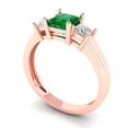 thumbnail image 2 of Three-Stone Engagement Ring for Women - 1.11ct Simulated Emerald in 14K Rose Gold Promise Ring, 2 of 6