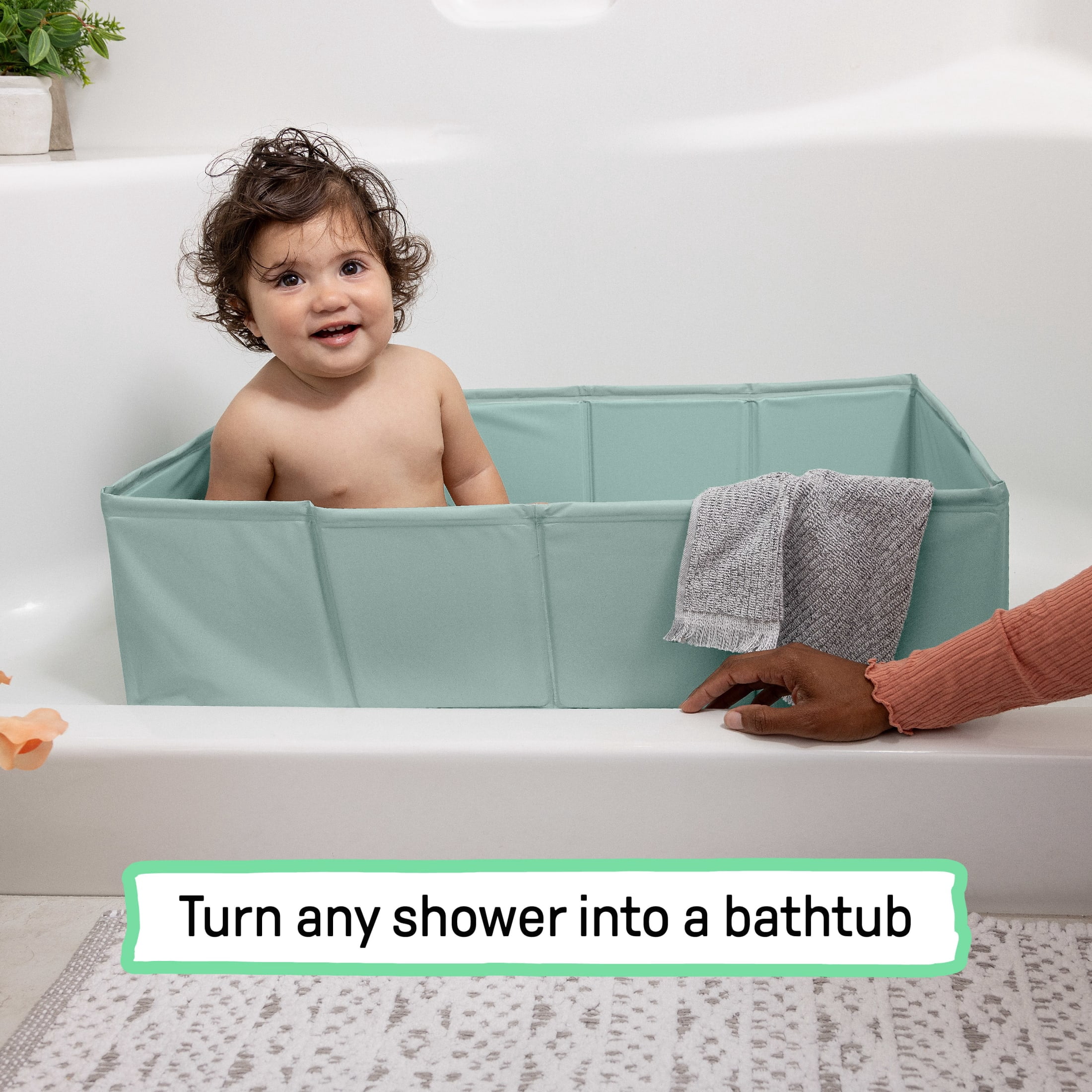 Ingenuity Tuckaway Toddler Tub, Converts Shower to Tub, Folds to Store, 12M-5Y