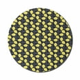 thumbnail image 1 of Fruits Mouse Pad for Computers, Drawings of Lemons and Blossoms Illustration, Round Non-Slip Thick Rubber Modern Gaming Mousepad, 8" Round, Charcoal Grey Yellow, by Ambesonne, 1 of 2