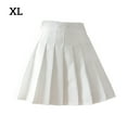 thumbnail image 1 of Falda plisada Mini uniforme de colegiala de tenis de cintura alta con pantalones cortos, blanco, XL Vogacara AP001094-04, 1 of 7