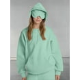 thumbnail image 5 of Women Hoodies with Eye Mask Oversized Long Sleeve Comfy Casual Basic Pullover Sweatshirts Fall Outfits Y2K Clothes Light Green M, 5 of 7