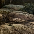 thumbnail image 2 of Gustaf Fjæstad 15x15 Black Ornate Wood Framed Double Matted Museum Art Print Titled - Flat Rocks in Moonlight (1906), 2 of 5