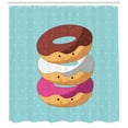 thumbnail image 3 of Ambesonne Anime Shower Curtain, Kawaii Cartoon Donuts, 69"Wx84"L, Multicolor, 3 of 3