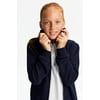 French Toast Girls' Knit Hoodie Jacket Navy Large 10/12