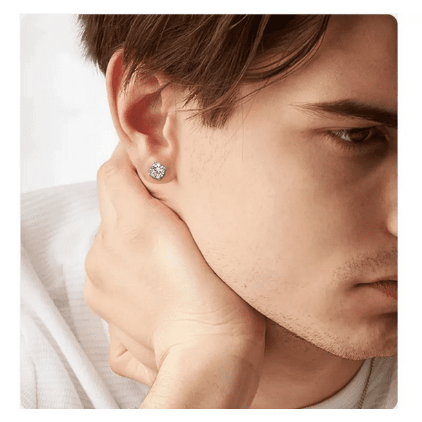 10 Pares Aretes Hombre Falsos Piercing Imán Arracadas Acero