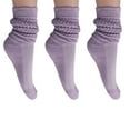 thumbnail image 4 of Slouchy Socks for Women Pack 3 Pairs Cotton Shoe Size 5 to 10 - Lilac, 4 of 16