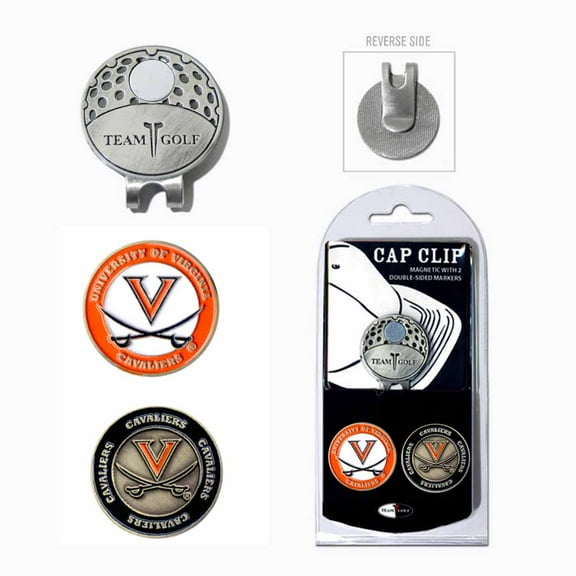 Team Golf NCAA VIRGINIA Cap Clip With 2 Golf Ball Markers