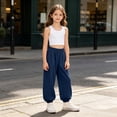 thumbnail image 5 of Ruyang 3T-15Years Girls Lightweight Baggy Joggers Elastic Waist Wide Leg Pants Kids Teen Hip Hop Dance Casual Sports Trousers, 5 of 7