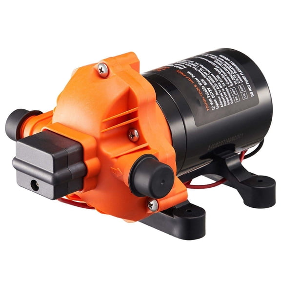 12V Diaphragm Water Pump 3GPM, 11.36L/min 4-Chamber RV Pump with Pressure Switch - 55 PSI Adjustable Pressure for Marine, Camper, Food Truck