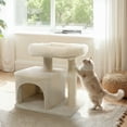 thumbnail image 4 of Gymax 19.5'' Small Cat Tree w/Large Padded Plush Perch Condo Sisal Scratching Posts Beige, 4 of 10
