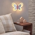 thumbnail image 3 of Lámpara de pared LED, luces de noche , pared de mariposa, lámpara de luz cálida moderna para decoración de cafetería, pasillo, ca Blanco rosa Sunnimix lámpara de pared, 3 of 8