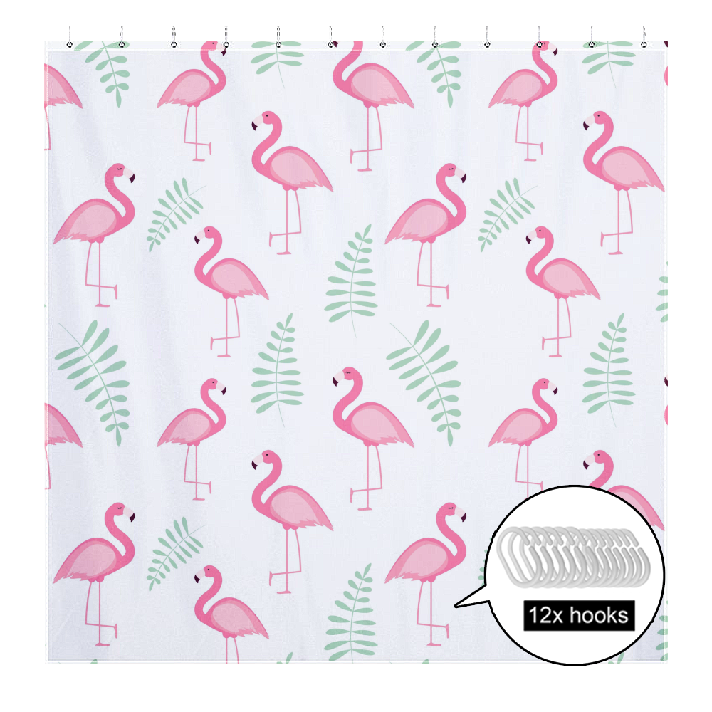 Flamingo Shower Curtains for Winter Bath Bathroom Decors Home Fabric