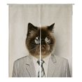 thumbnail image 1 of ABPHQTO Divertido gato esponjoso en un traje de negocios hombre de negocios Collage japonés Noren cortina puerta ventana tratamiento cortinas 85x150 cm, 1 of 1