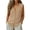 Khaki, variant on Women's Plus Size 100% Cotton Vest, Sleeveless V-Neck Button-Down Waistcoat with Textured Fabric